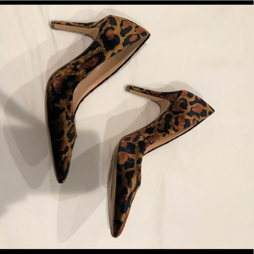 Jessica Simpson Velvet Leopard Heels